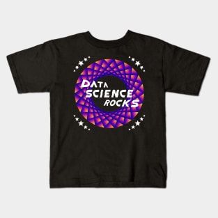 Data Science Rocks | Retro Racing Stars Logo Yellow Red Blue Kids T-Shirt